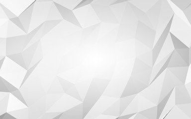 White abstract background. Lowpoly backdrop. Crumpled paper. 3D illustration