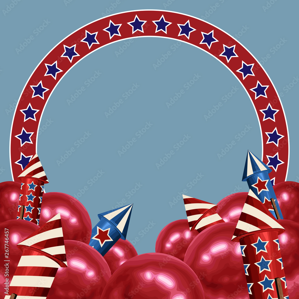 Wall mural 4th of july background design for greeting cards in super high resolution.