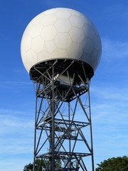 National Air Traffic Service (NATS) radar dome at Long Lane, Bovingdon, Hertfordshire, UK