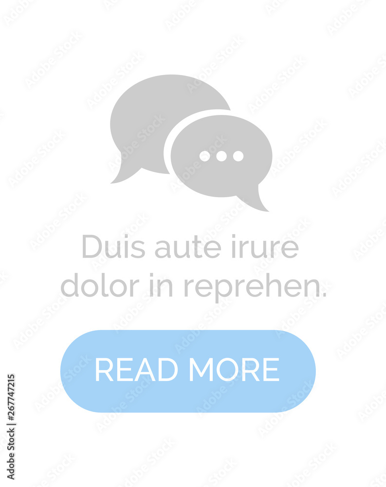 Poster chatting form vector, logotype of chat boxes conversation flat style. text with information read mor