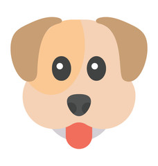 Flat design of dog emoji icon.
