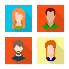 Vector illustration of avatar and dummy sign. Set of avatar and figure vector icon for stock.