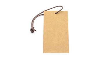 Blank price tag isolated on white