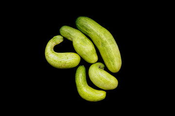 Cucumber isolated on black background 