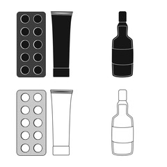 Isolated object of medical and pain  logo. Collection of medical and disease vector icon for stock.