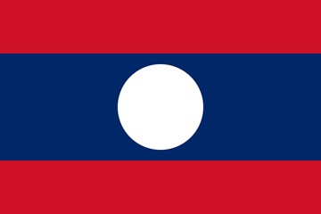Flag Of Laos. Ratios and colors are observed.