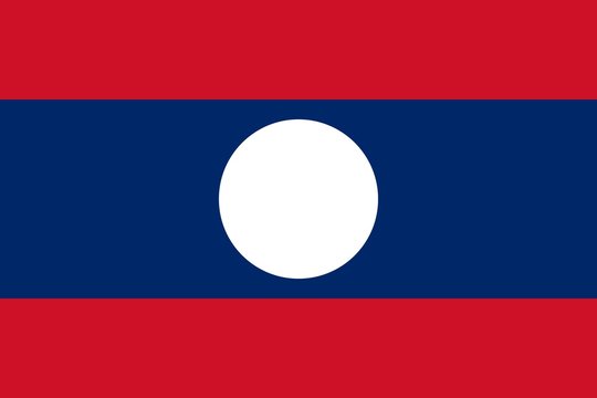 Flag Of Laos. Ratios and colors are observed.