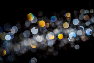 Abstract bokeh  texture on blac