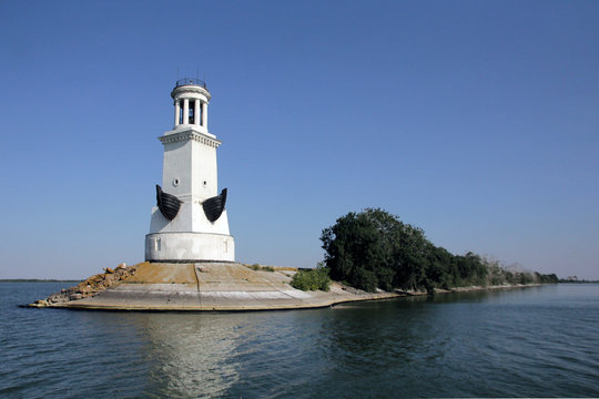 Lighthouse at the Tsimlyansk reservoir near the city of Volgodonsk, Russia