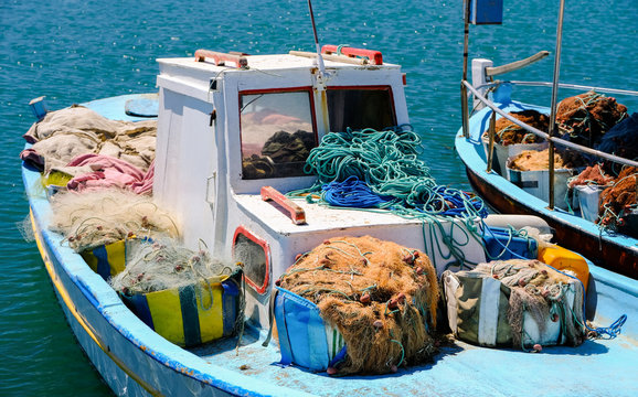 Fishing boat equipped with nets