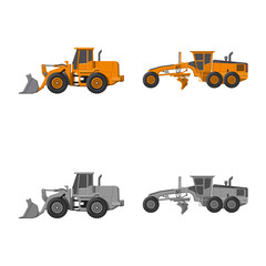 Vector design of build and construction sign. Collection of build and machinery stock symbol for web.