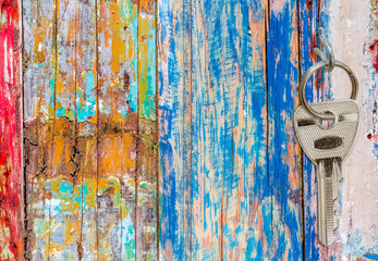 Clé sur mur vintage 