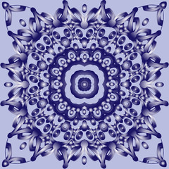 openwork ornament that mimic hand-painted in a folk style