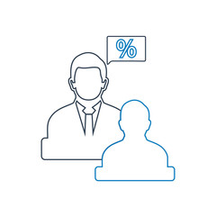 Tax advisor icon. Line style vector EPS.