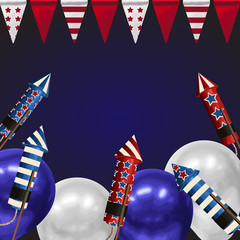 4th of July Background design for greeting cards in super high resolution.