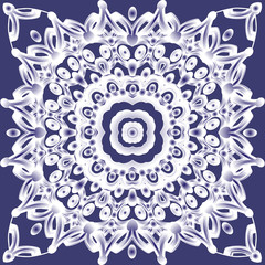 openwork ornament that mimic hand-painted in a folk style