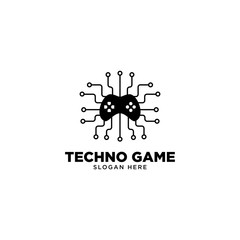 Techno Game Logo Design Vector