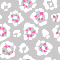 vector decorative flowers cute seamless pattern on white