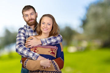 Cheerful young couple standing