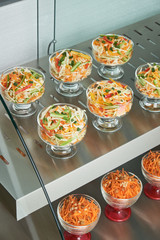 Showcase fridge for catering with cooked food