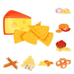 Isolated object of food and product symbol. Collection of food and party stock vector illustration.