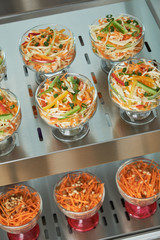 Fototapeta premium Showcase fridge for catering with cooked food