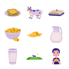 Vector design of food and dairy symbol. Set of food and cholesterol vector icon for stock.