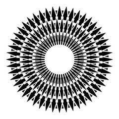 Circle design element. Arrows pattern.