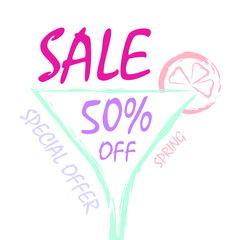 Sale banner template design, Special offer. 50% off. Vector illustration. 