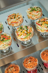 Showcase fridge for catering with cooked food