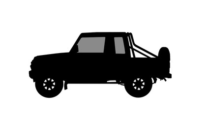 silhouette car on white background
