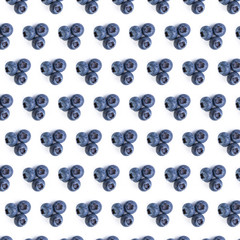 Freshly picked blueberries backgrond. Blueberry background. Blueberries on white background top view, flat lay pattern