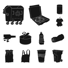 Isolated object of refuse and junk logo. Collection of refuse and waste stock vector illustration.