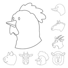Vector design of food and homemade symbol. Set of food and homestead stock vector illustration.