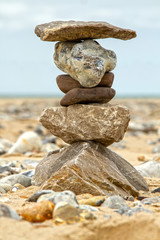 Stack of stones on the beach
