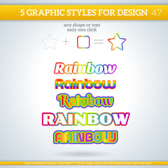 Set of Rainbow Graphic Styles for Design.