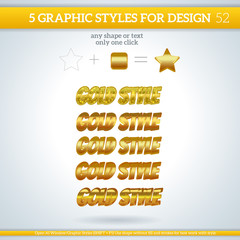 Set of Gold Graphic Styles for Design.