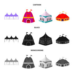 Isolated object of roof and folding symbol. Collection of roof and architecture stock symbol for web.