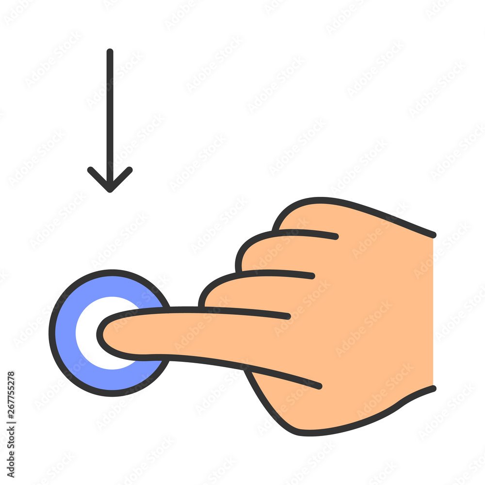 Poster vertical scroll down gesturing color icon