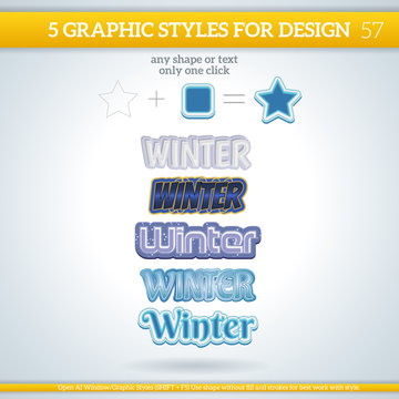 Set of Winter Graphic Styles for Design.