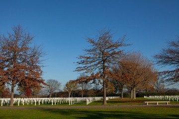 Fototapeta na wymiar Graveyard American Soldieres World War II Margraten Netherlands