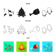 Vector design of evolution and neolithic symbol. Collection of evolution and primeval vector icon for stock.