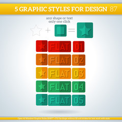 Set of Flat Graphic Styles for Design.