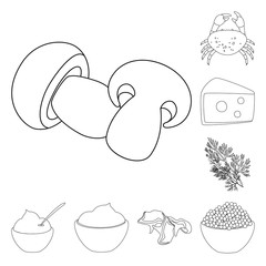 Isolated object of seasonin and ingredient  logo. Collection of seasonin and aroma stock vector illustration.