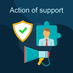 Marketing flat concept vector icon