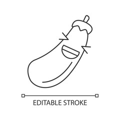 Eggplant cute kawaii linear character