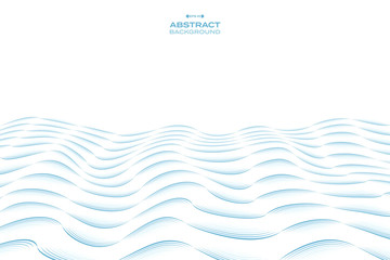 Abstract blue sky line wavy pattern design of sea background. illustration vector eps10