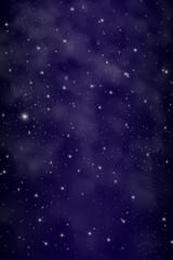 Fototapeta na wymiar Bokeh lights and Starry Sky, blue Merry Christmas background. Night background and starry sky.