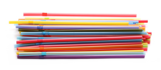 Fototapeta premium Colorful drinking straws isolated on white background