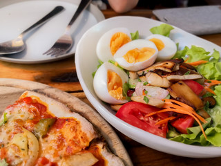 vegetable salad of fresh tomato.